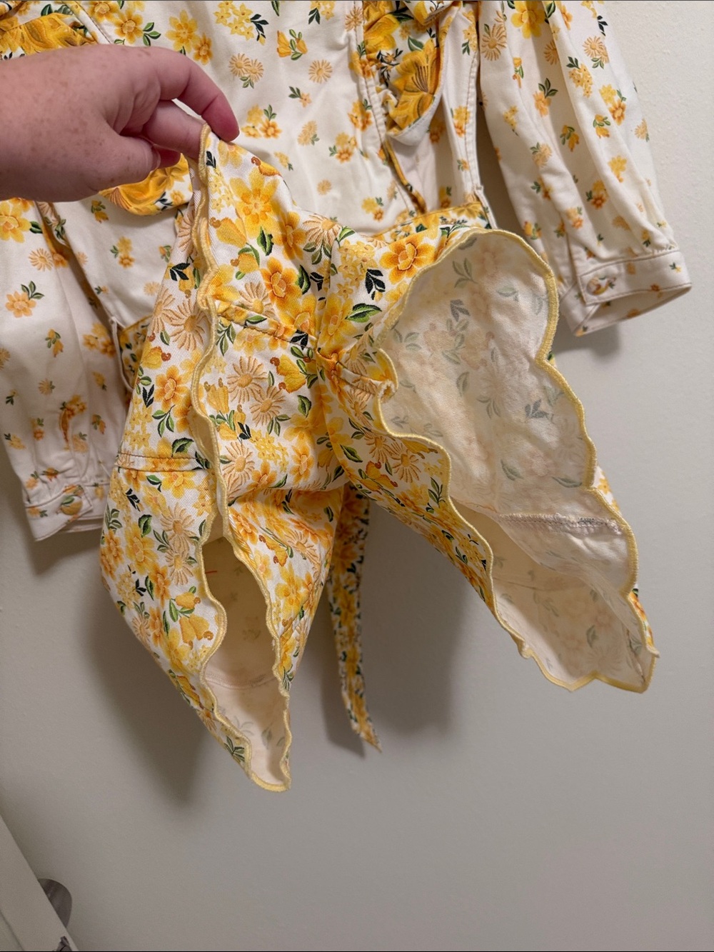 FARM Rio Yellow Floral Ruffled Belted Romper - Picture 5 of 5
